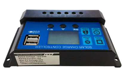 Controlador de Carga Solar PWM de 10 A para panel solar