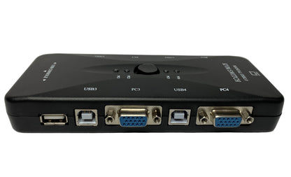 Switch KVM USB y VGA Teclado Mouse Video de 4 puertos