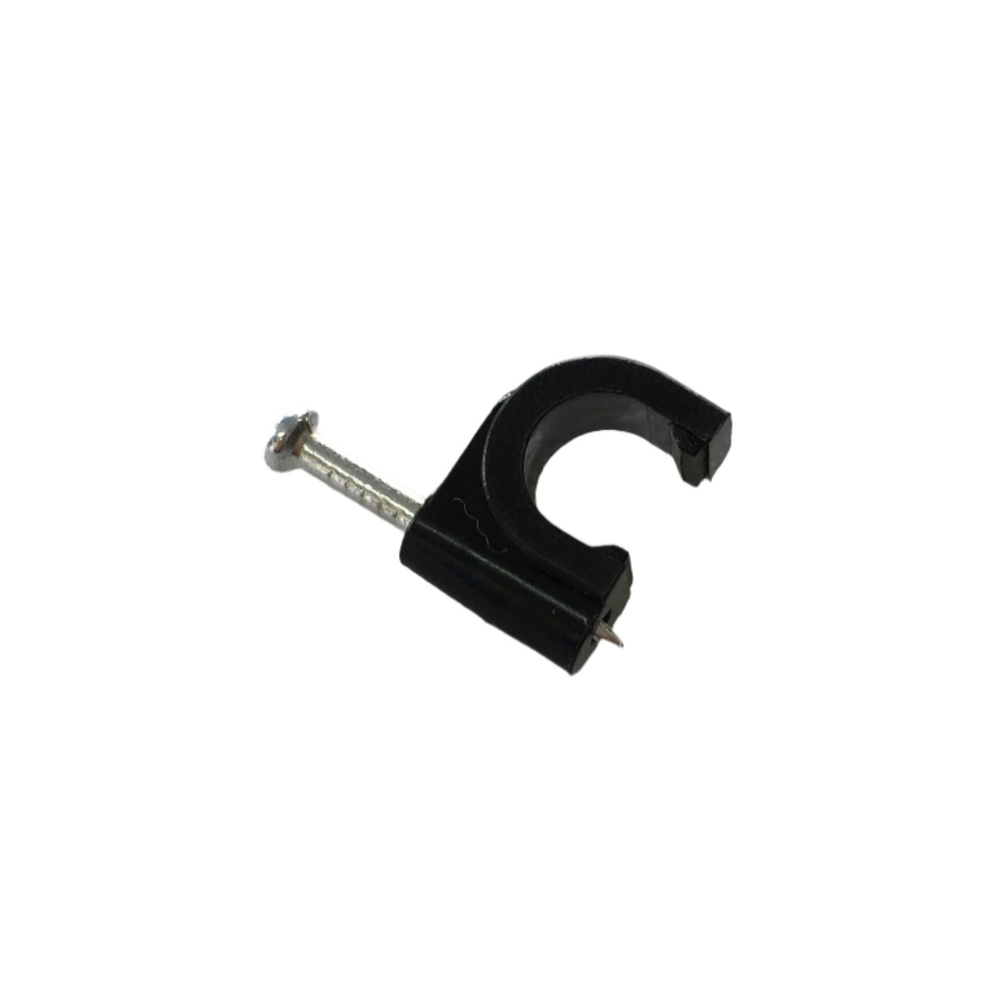 100 Grapas Redondas 7 mm de Color Negro con Clavo para sujetar cable
