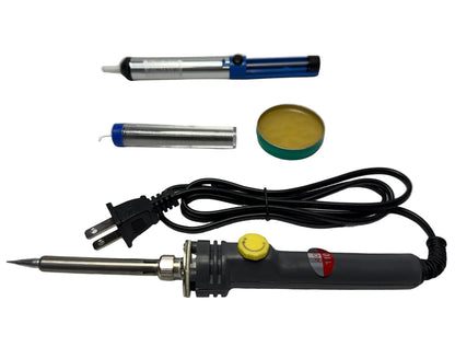 Combo Cautin tipo lapiz + Estaño + Pasta para soldar + Absorvedor de Suelda