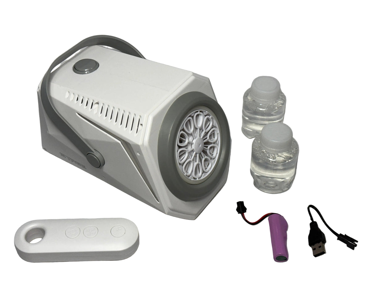Maquina de Burbujas recargable portatil a control remoto Bubble Machine
