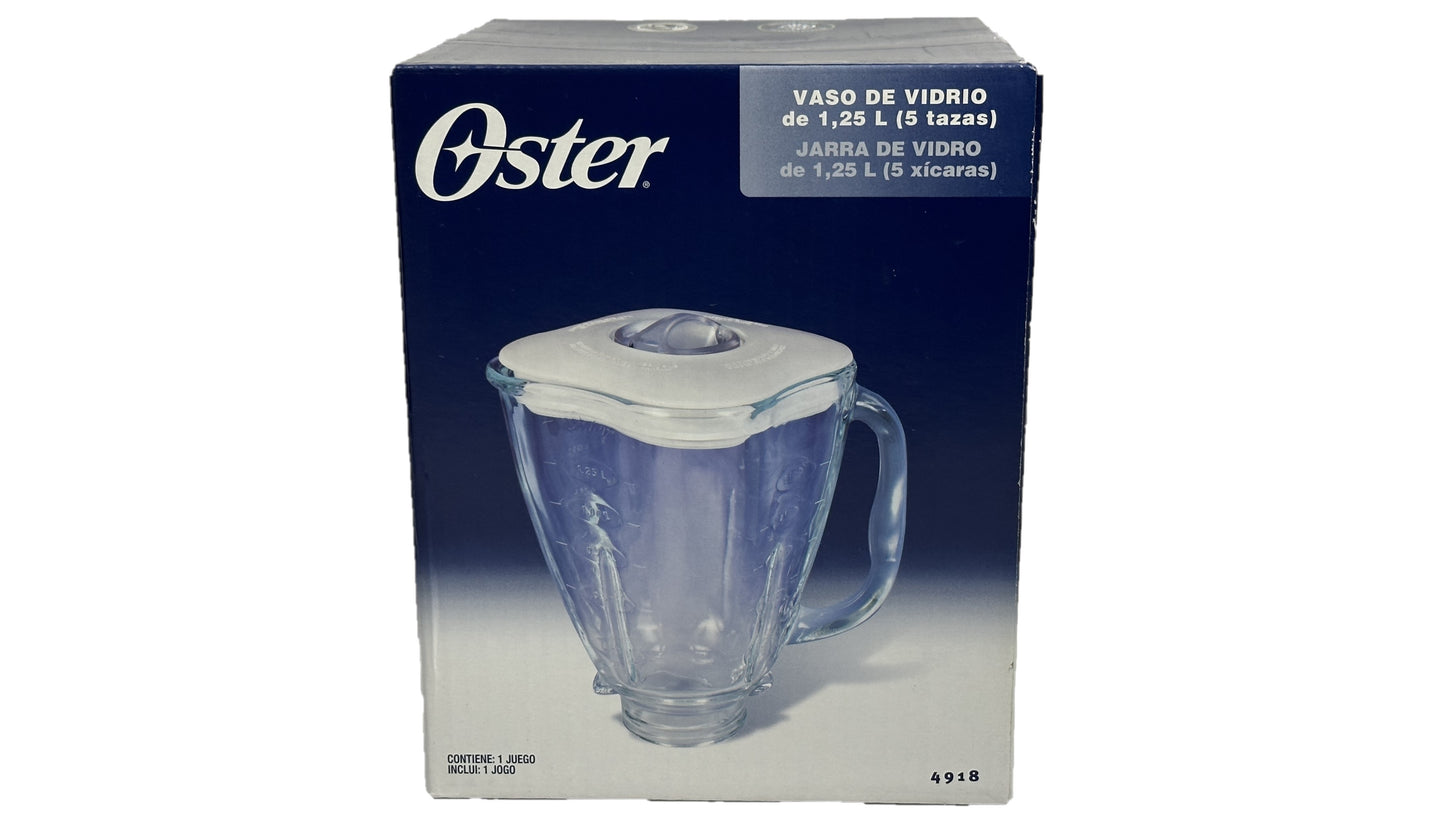Vaso tipo Trebol de Vidrio 100% original Oster con tapa