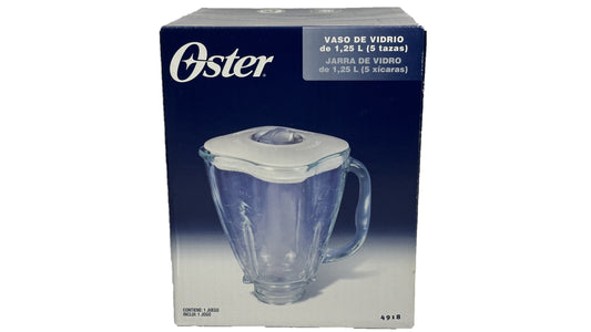 Vaso tipo Trebol de Vidrio 100% original Oster con tapa