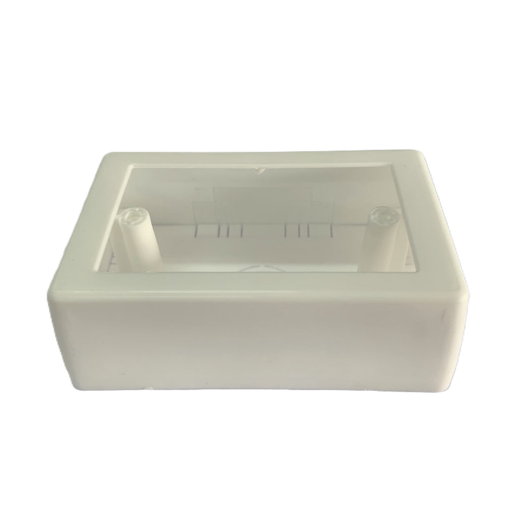 Caja Sobrepuesta de Plastico color Blanca para colocar faceplates y tomas electricos