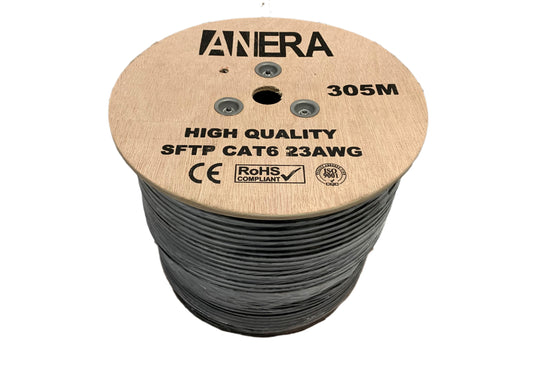 Bobina de Cable SFTP categoria 6 UTP para exteriores 305 metros marca Anera