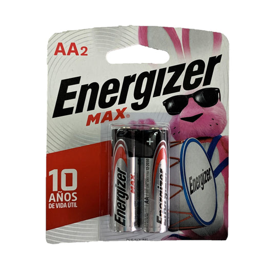 Pilas alcalinas AA marca Energizer paquete de 2 unidades