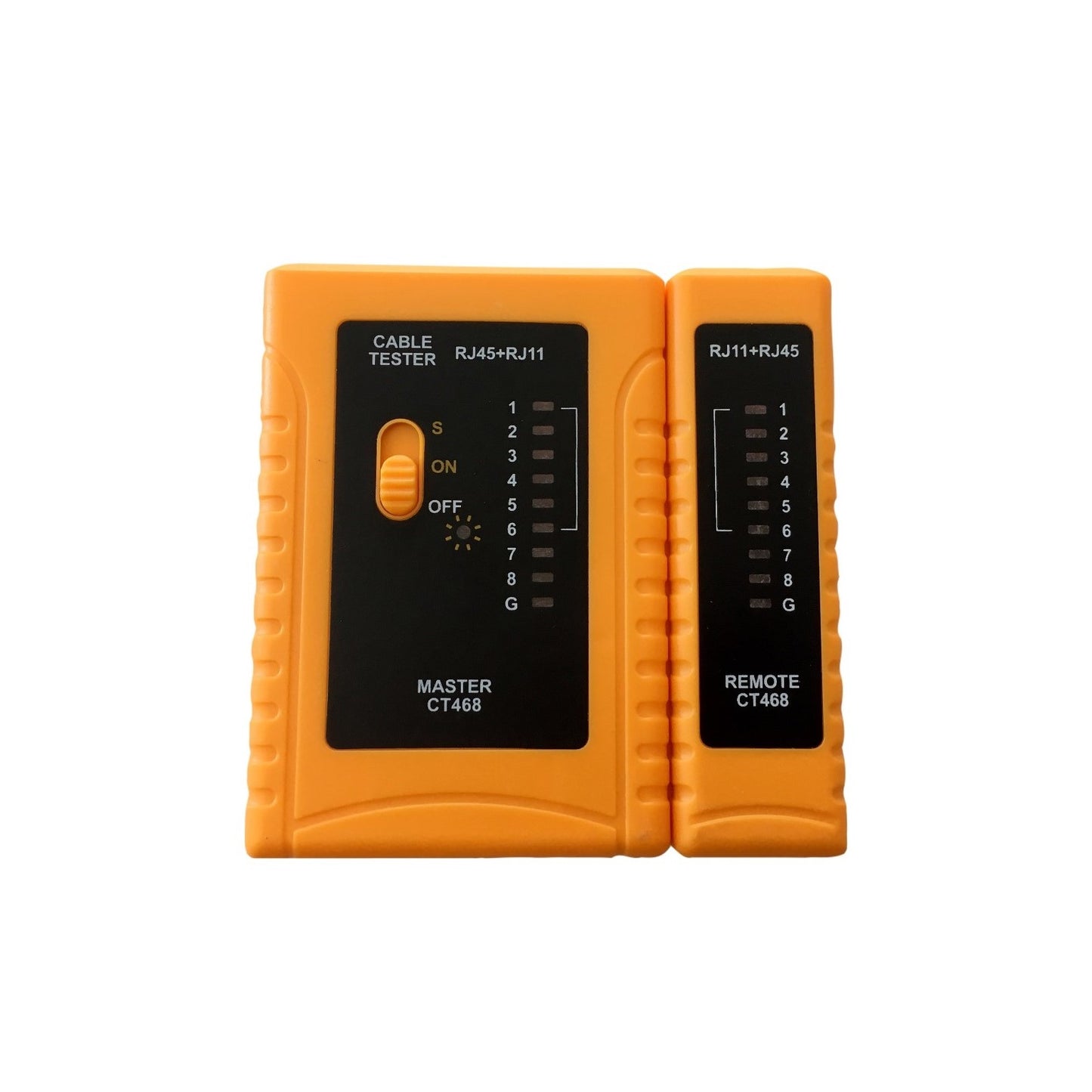Lan Tester probador de cables de Red UTP y telefonico color naranja