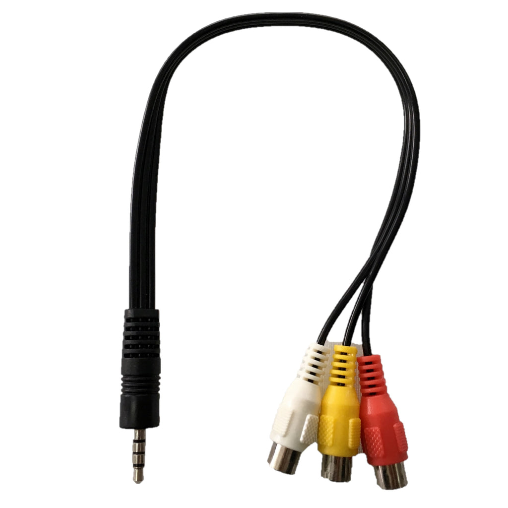 Cable Tripolar audio video de conector 3.5 mm a 3 RCA hembra