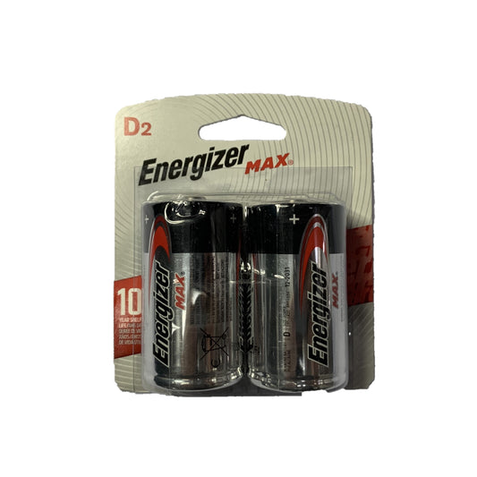 Pilas Alcalinas tamaño D paquete de 2 unidades marca Energizer