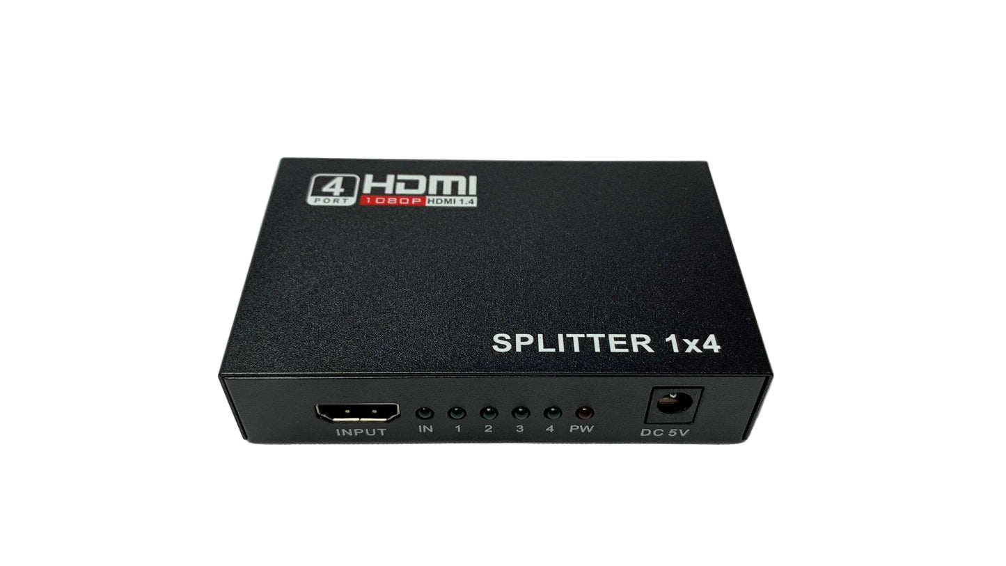 Splitter Multiplicador HDMI de 1 entrada a 4 salidas