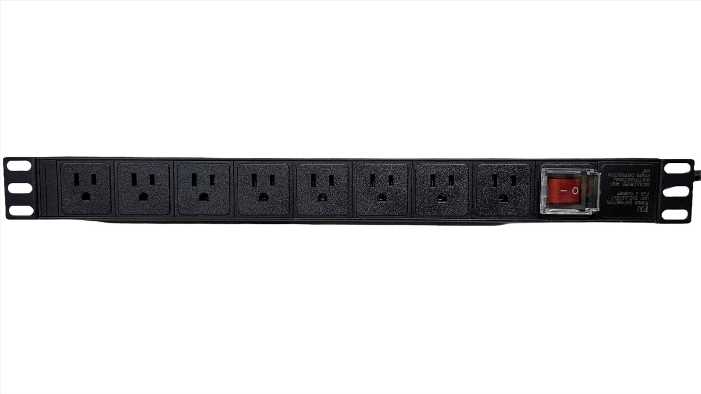 PDU Regleta Electrica Multitoma Horizontal 8 Tomas para Rack