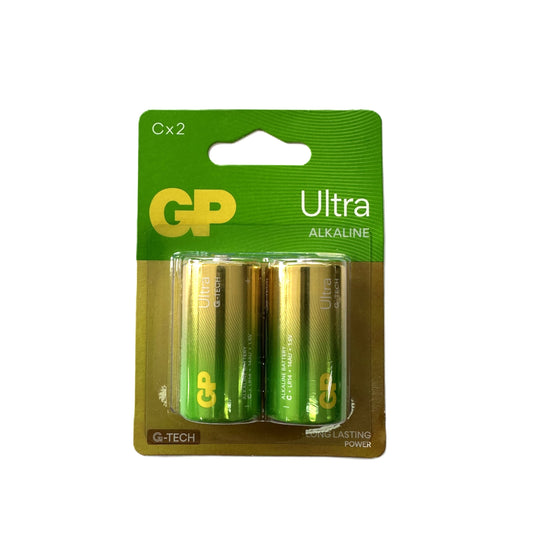 Pilas alcalinas tamaño C paquete de 2 unidades marca GP
