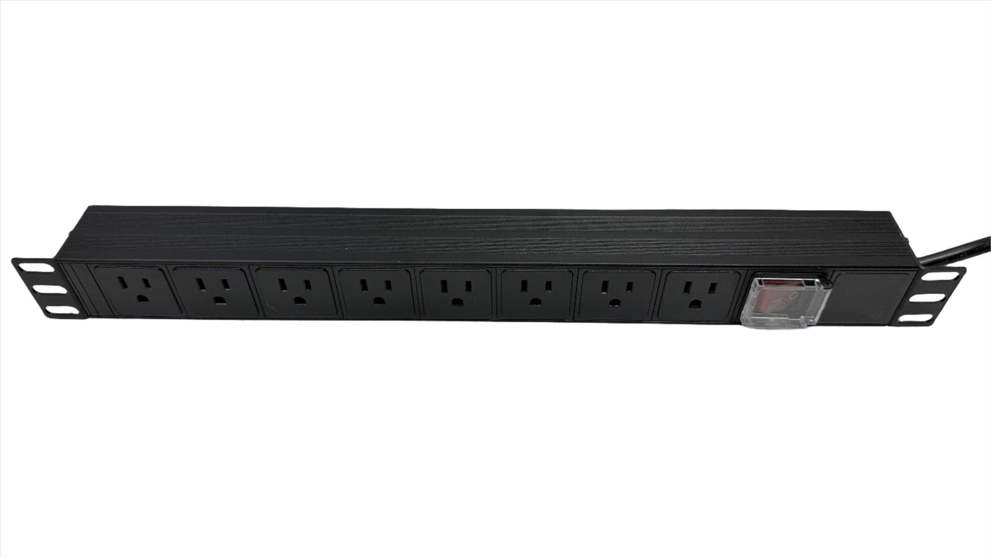 PDU Regleta Electrica Multitoma Horizontal 8 Tomas para Rack