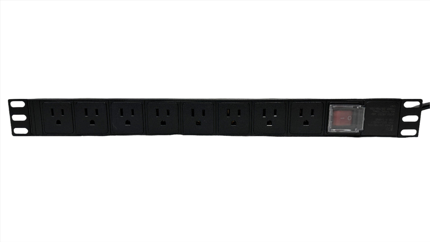 PDU Regleta Electrica Multitoma Horizontal 8 Tomas para Rack