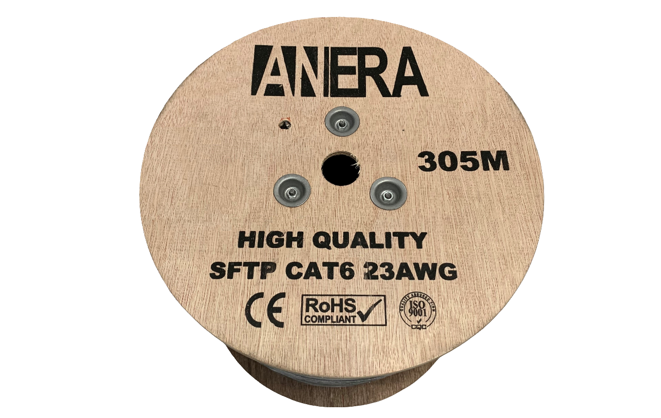 Bobina de Cable SFTP categoria 6 UTP para exteriores 305 metros marca Anera