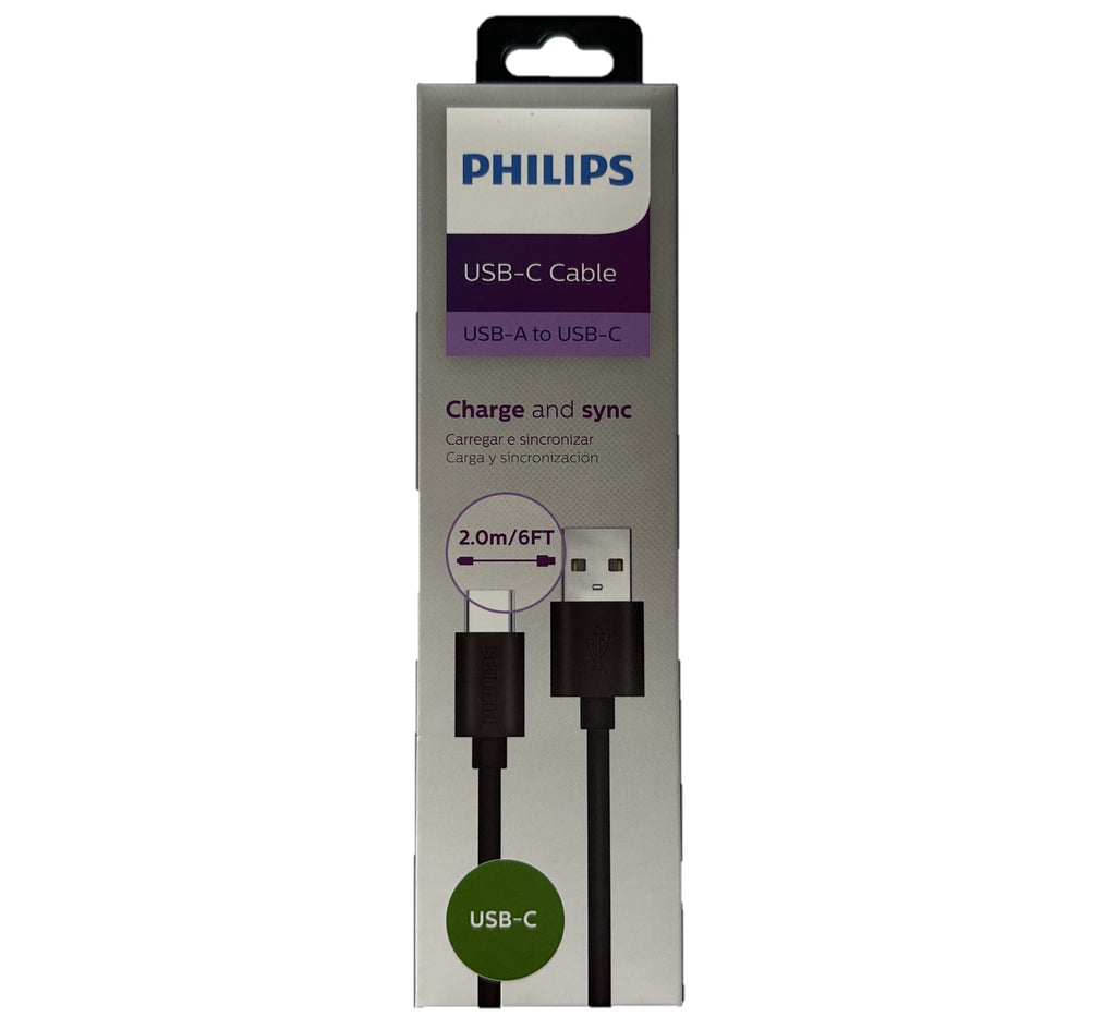 Cable USB tipo C para Carga y Datos 2 metros marca Philips