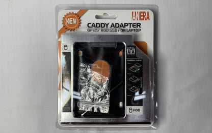 Adaptador Caddy de 12.7 mm para instalar un disco de 2.5 pulgadas en una unidad CD DVD RW