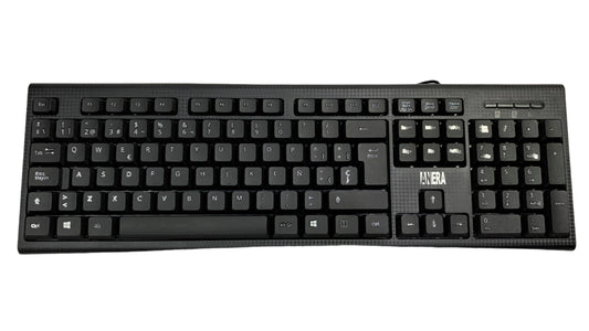 Teclado USB Alambrico color Negro marca Anera