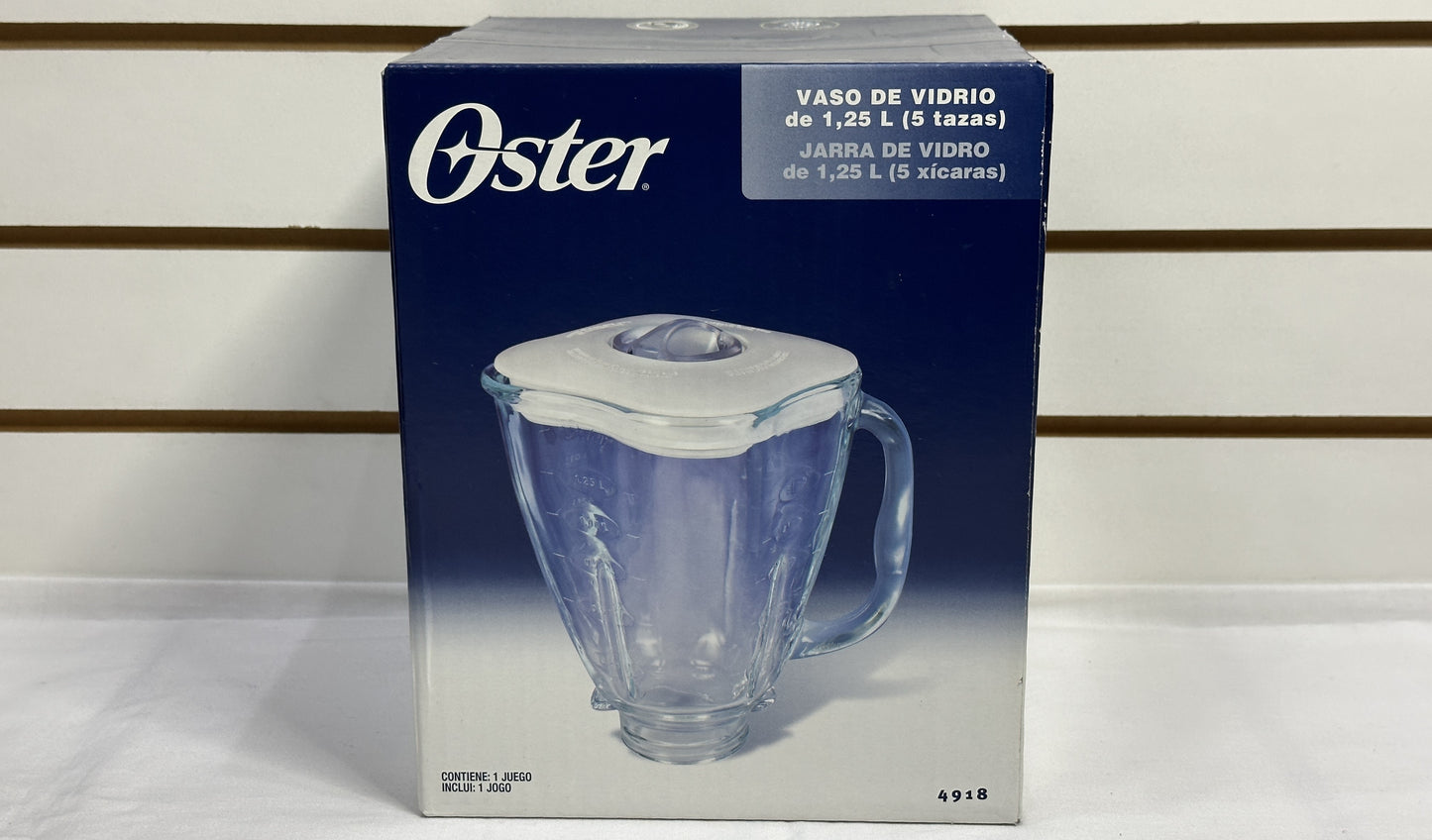 Vaso tipo Trebol de Vidrio 100% original Oster con tapa