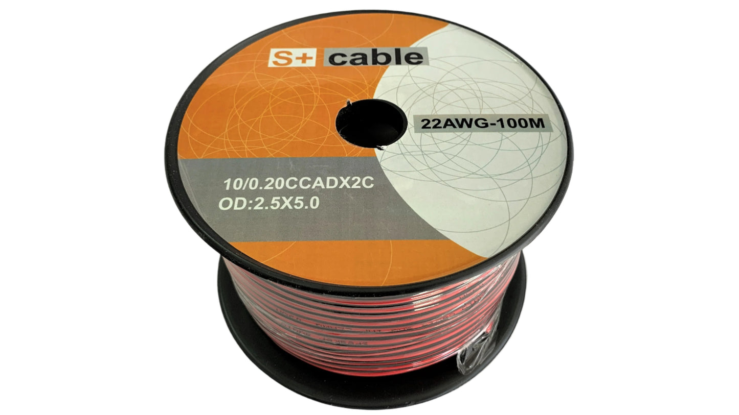 Bobina de cable para Parlante # 22 Rojo - Negro 100 metros
