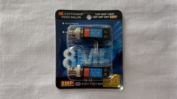 Video Balun HD pasivo 8 MP de BNC a UTP conectores dorados