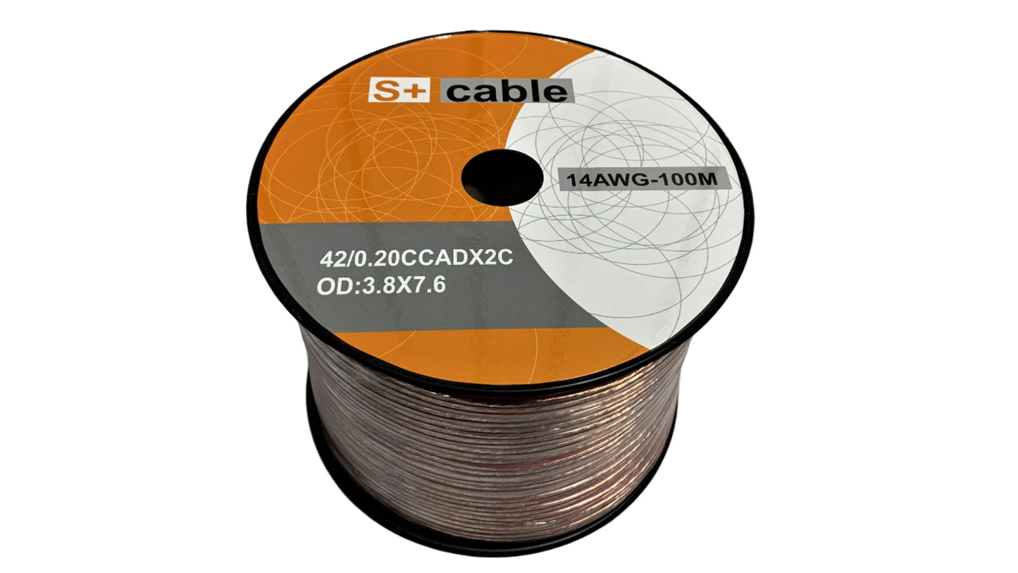 Bobina de cable para Parlante # 14 transparente 100 metros