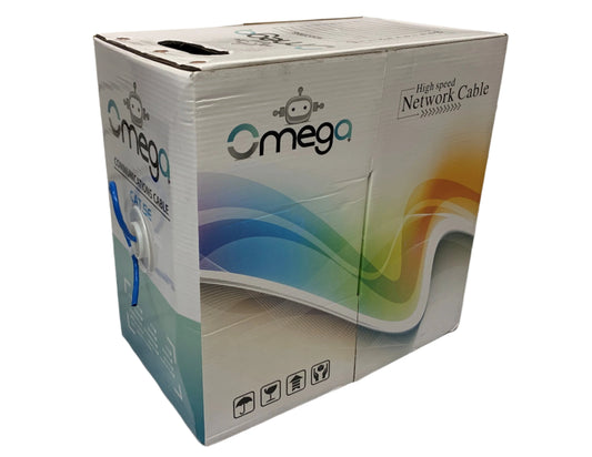 Bobina de cable UTP 305 metros categoria 5e color azul marca Omega