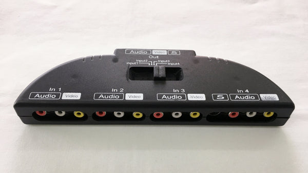 Selector Switch RCA de Audio y Video 4 entradas a 1 salida