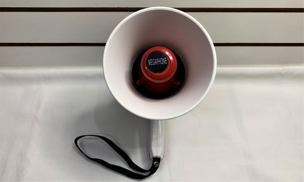 Mini Megafono recargable con USB grabacion y musica color Rojo con blanco