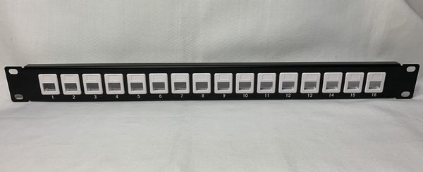 Patch Panel Modular sin jacks de 16 Puertos para rack