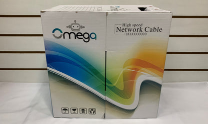Bobina de cable UTP 305 metros categoria 5e color blanco marca Omega