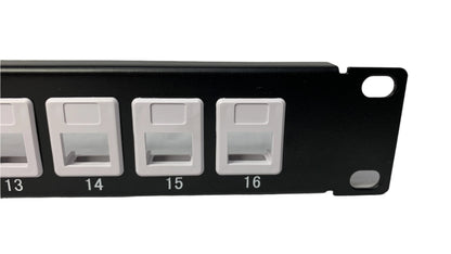 Patch Panel Modular sin jacks de 16 Puertos para rack