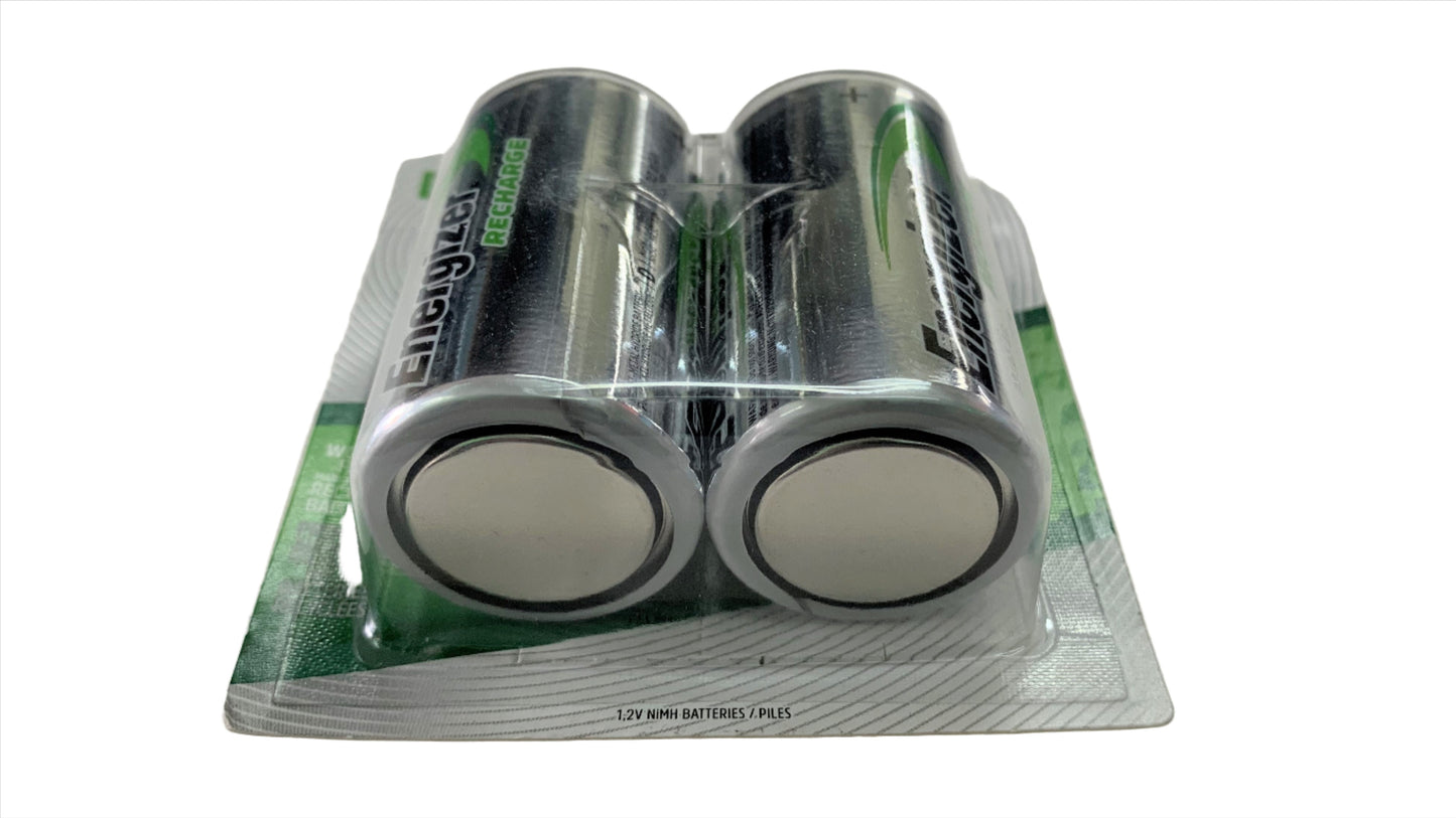 Pilas recargables tamaño D 2500 mAh marca Energizer