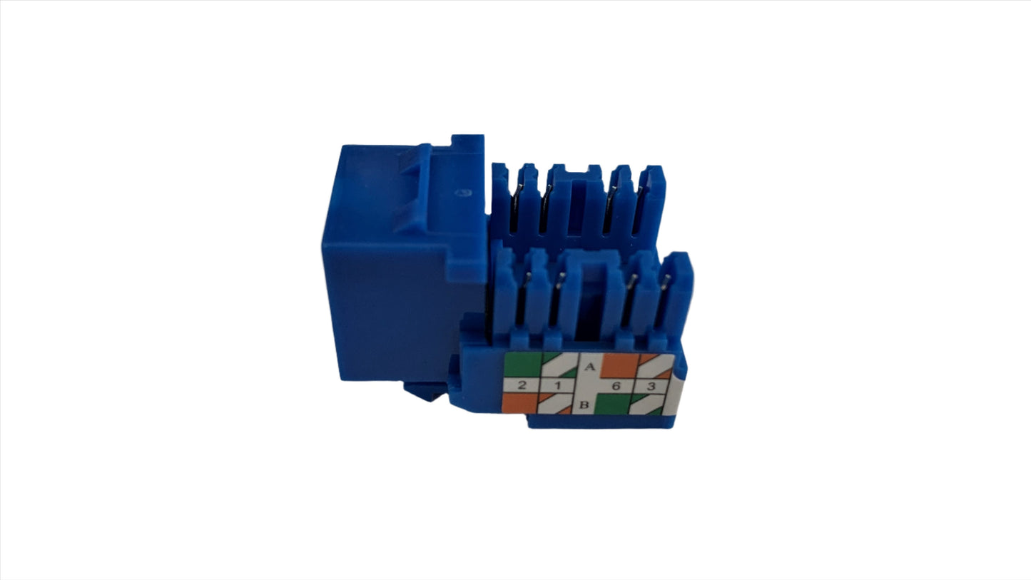 Jack RJ-45 tipo Keystone color azul conector de redes categoria 5e