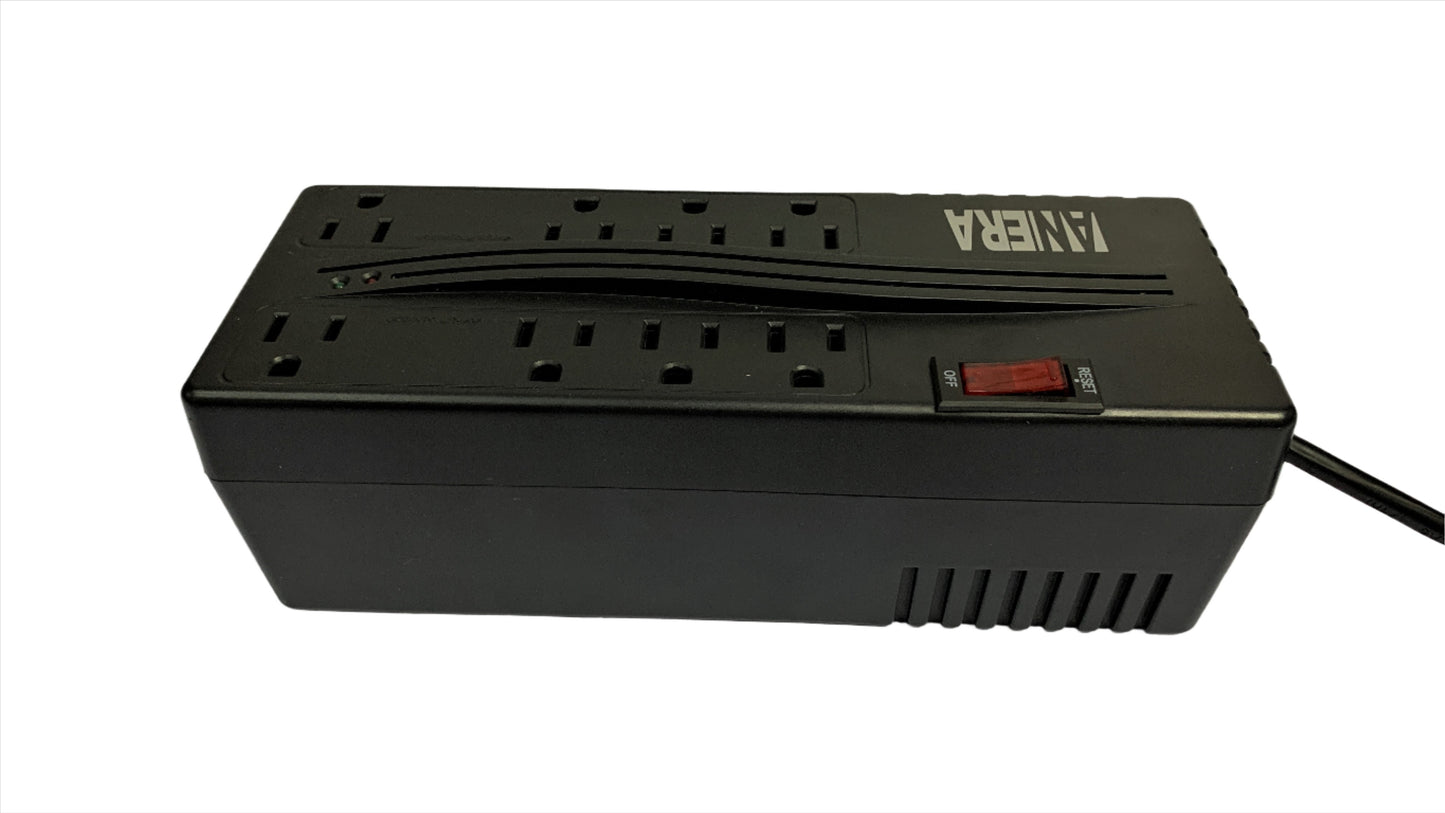 Regulador de Voltaje de 1200 VA 8 tomas marca Anera