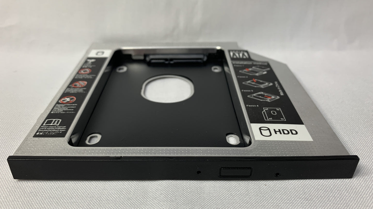 Adaptador Caddy de 9.5 mm para instalar un disco de 2.5 pulgadas en una unidad CD DVD RW