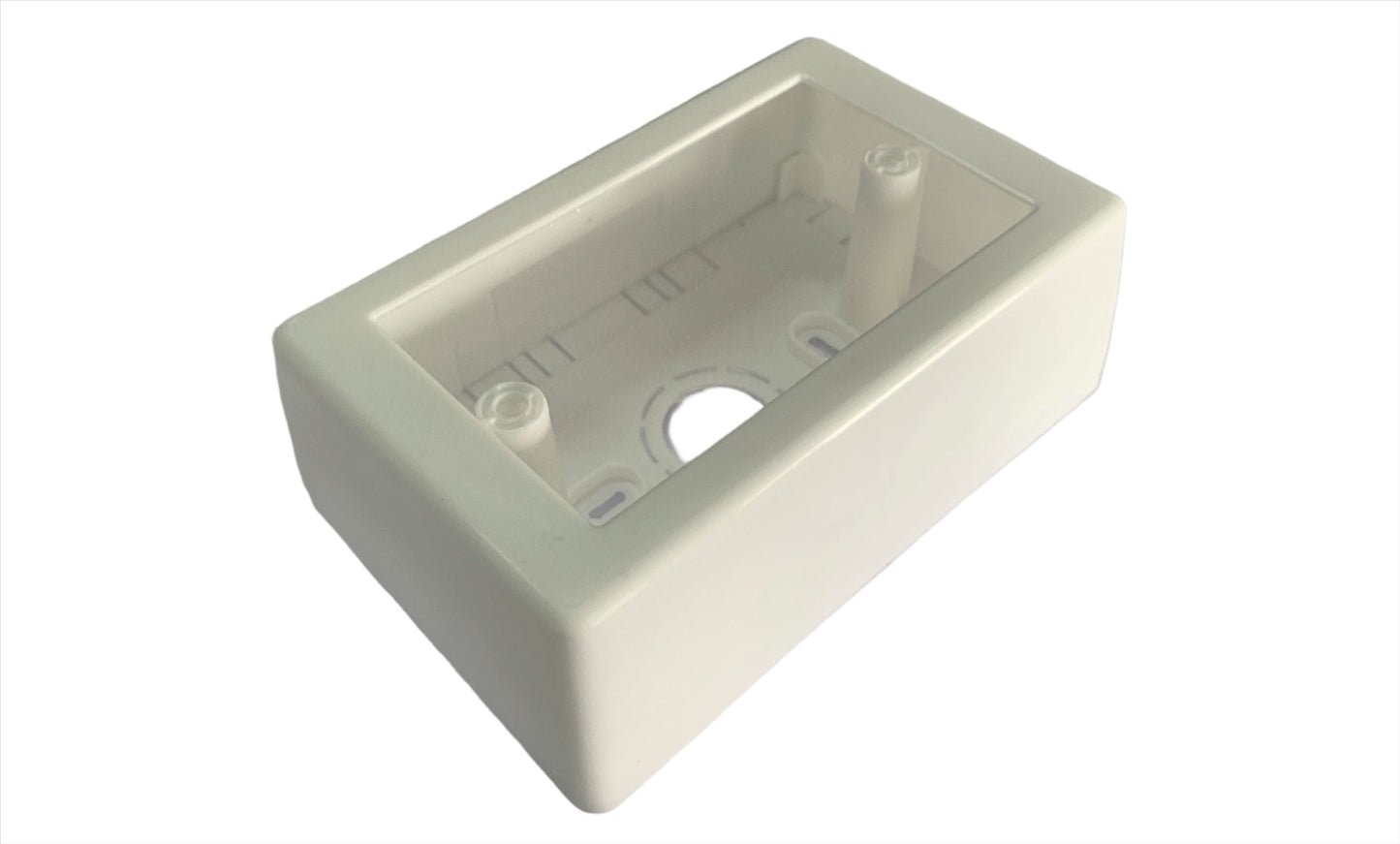 Caja Sobrepuesta de Plastico color Blanca para colocar faceplates y tomas electricos