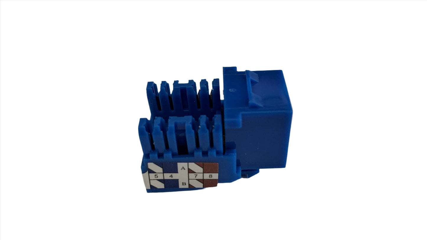 Jack RJ-45 tipo Keystone color azul conector de redes categoria 5e