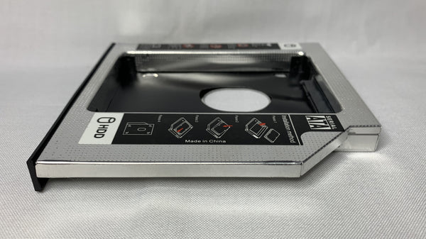 Adaptador Caddy de 12.7 mm para instalar un disco de 2.5 pulgadas en una unidad CD DVD RW