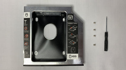 Adaptador Caddy de 12.7 mm para instalar un disco de 2.5 pulgadas en una unidad CD DVD RW
