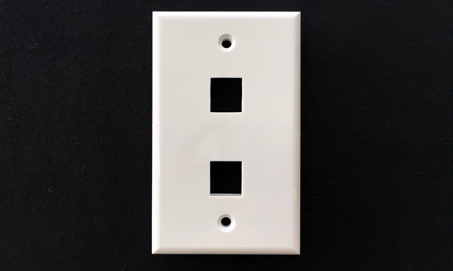 Faceplate Placa RJ-45 tipo Keystone para 2 tomas Jack de Redes