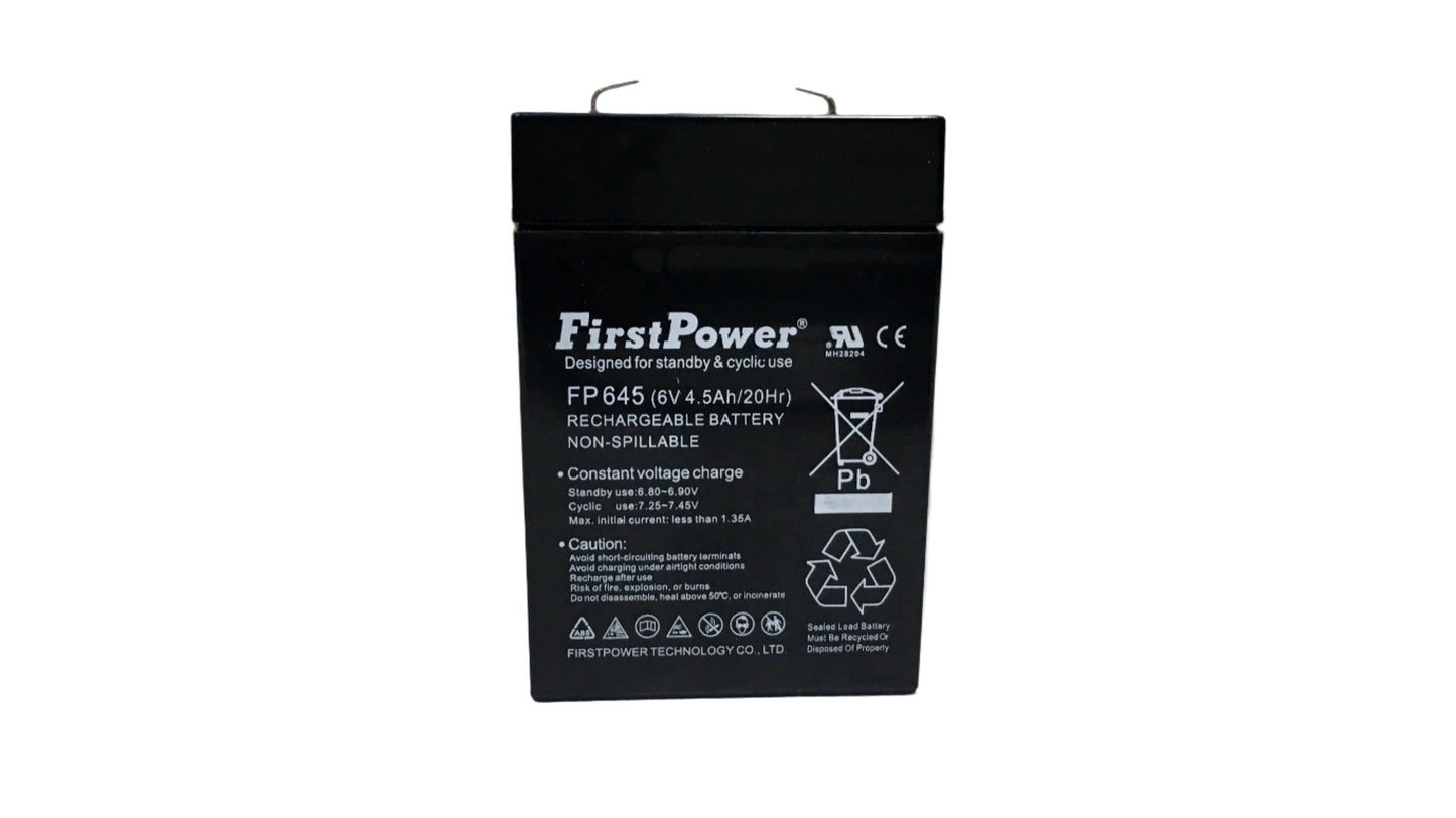 Bateria Seca Recargable 6 V 4.5 Ah sellada marca First Power
