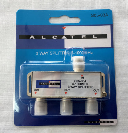 Splitter coaxial de 1 entrada a 3 salidas marca Alcatel