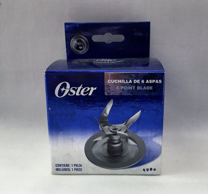 Cuchilla de 6 aspas y empaque marca Oster para vaso de licuadora 4980