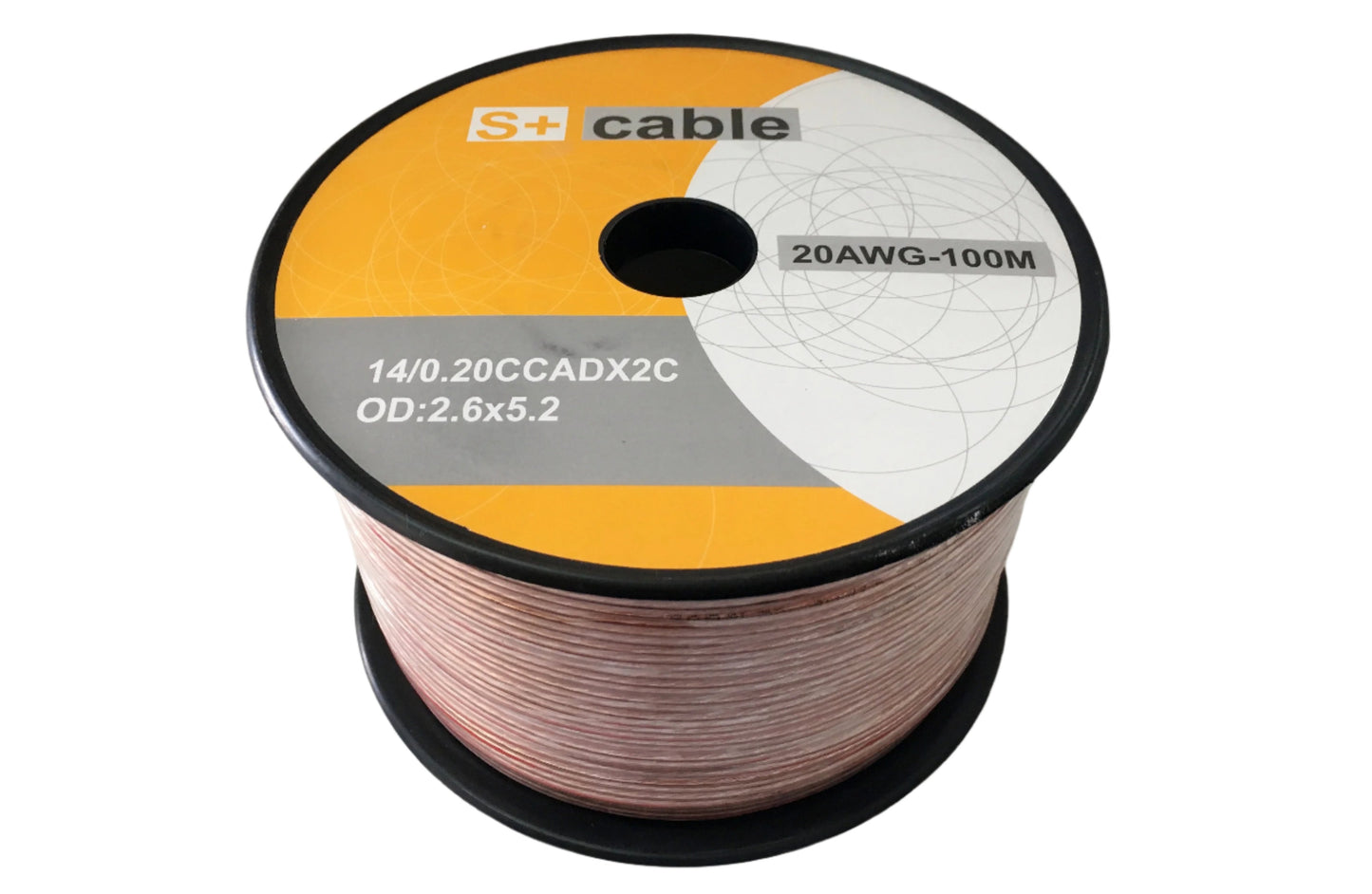 Bobina de cable para Parlante # 20 transparente 100 metros