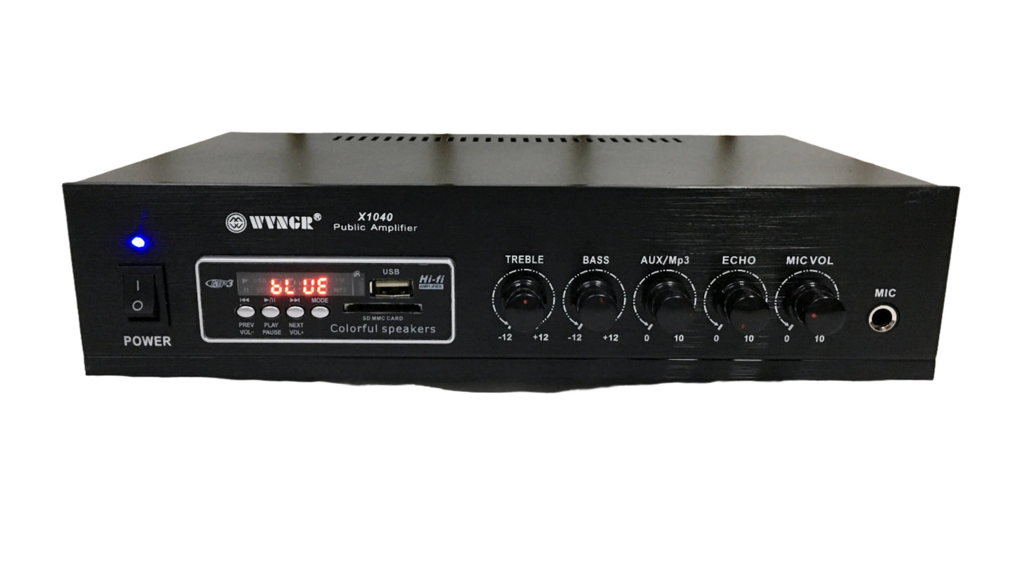Amplificador de Sonido Ambiental con Bluetooth Radio FM y USB 75 Watts