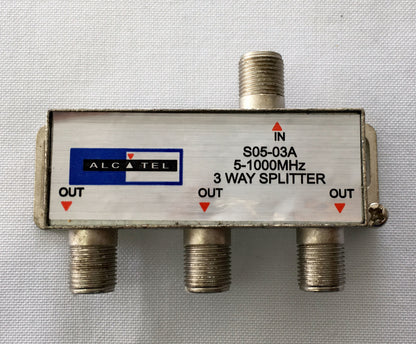 Splitter coaxial de 1 entrada a 3 salidas marca Alcatel