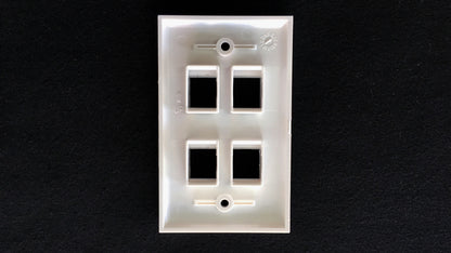 Faceplate Placa RJ-45 tipo Keystone para 4 Tomas Jack De Redes