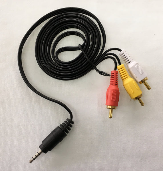 Cable Tripolar audio video de conector 3.5 mm a 3 RCA macho