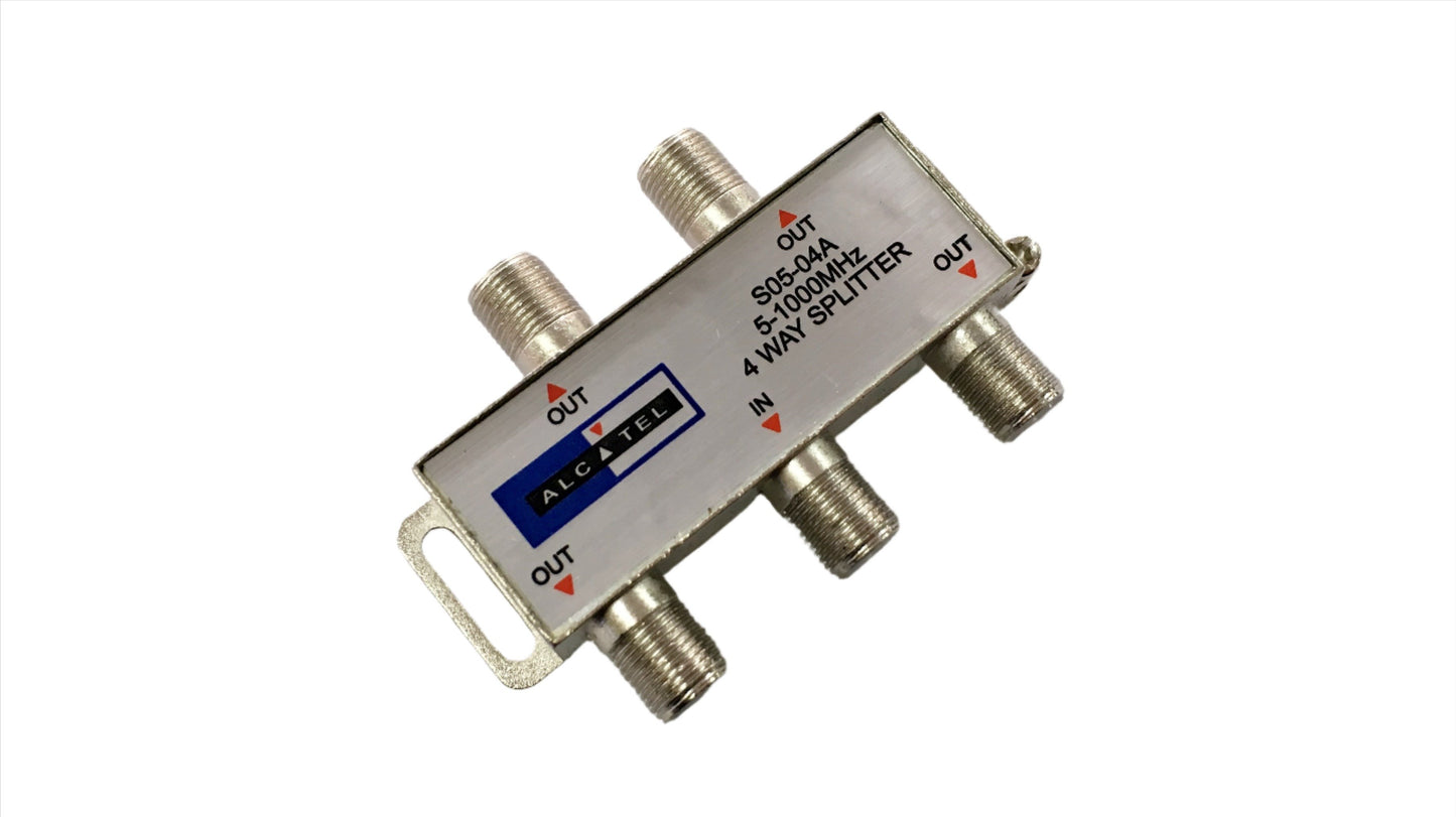 Splitter Coaxial de 1 entrada a 4 salidas marca Alcatel